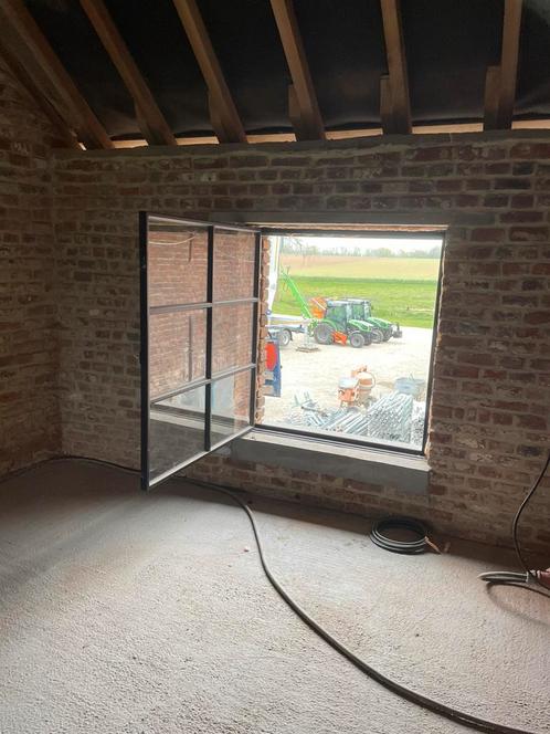 Stalen raam met knipsluiting en raamrubbers, Doe-het-zelf en Bouw, Glas en Ramen, Nieuw, Ophalen