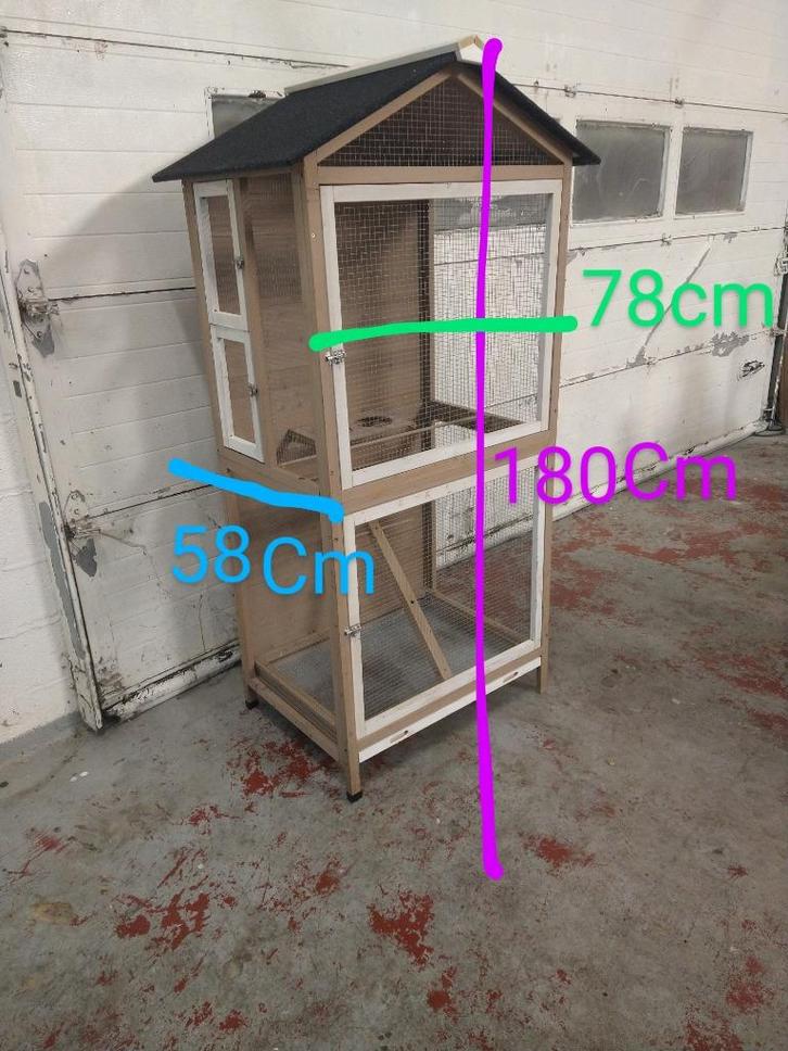 volière 180x58x78 groot en ruim  gratis transport, Dieren en Toebehoren, Vogels | Hokken en Kooien, Zo goed als nieuw, Volière