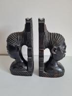 Afrikaans ebbenhouten beeld of boekensteun van 2 vrouwen, Antiek en Kunst, Ophalen of Verzenden