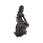 Hippolyte Moreau : Sculpture Bronze La Joueuse de Mandoline, Antiquités & Art, Antiquités | Bronze & Cuivre, Bronze, Enlèvement ou Envoi
