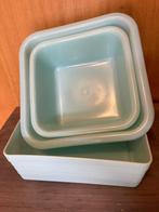 Set van 3 mintgroene dozen boxen plastiek ong 20 cm, Ophalen of Verzenden