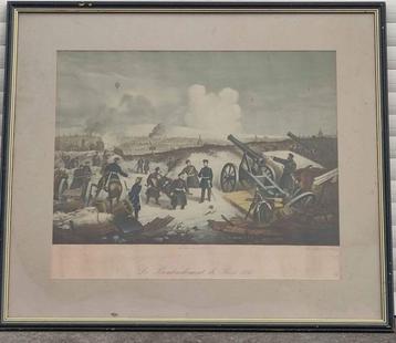 Lithographie le bombardement de paris 1871