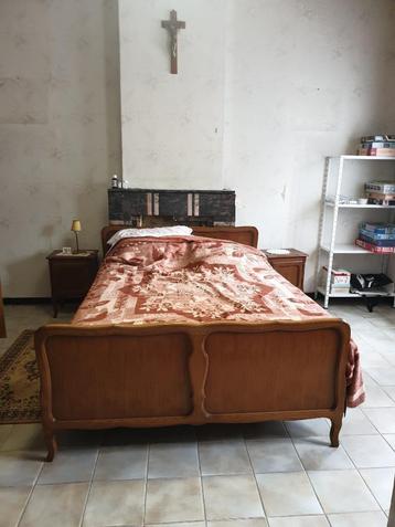 Vintage Bed Tweepersoons - Hout beschikbaar voor biedingen
