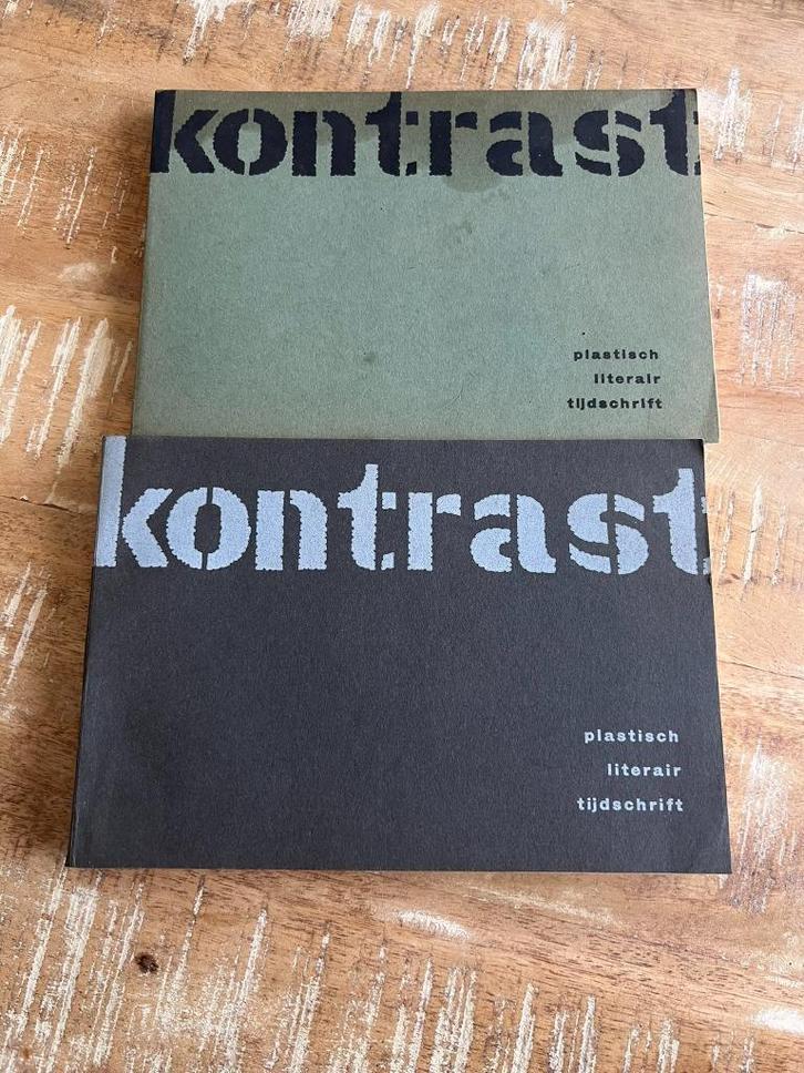 2 x Kontrast : magazine littéraire en plastique 1961, Livres, Art & Culture | Arts plastiques, Utilisé, Peinture et dessin, Enlèvement ou Envoi