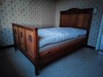 Twijfelaar bed, Huis en Inrichting, Slaapkamer | Bedden, Ophalen, Gebruikt, Bruin, Twijfelaar