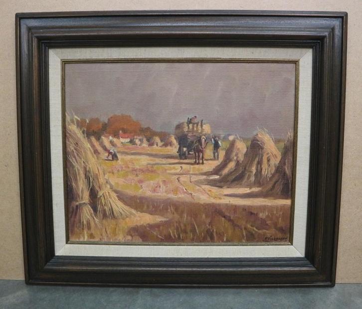 Piet VOLCKAERT, de oogst, Antiek en Kunst, Kunst | Schilderijen | Klassiek, Ophalen of Verzenden