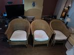 3 Fauteuils en rotin, Maison & Meubles, Enlèvement, Utilisé, Osier ou Rotin