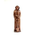 Grote sculptuur Sint Fiacre, Fiacrius, 19de eeuw, Antiek en Kunst, Antiek | Religieuze voorwerpen, Ophalen