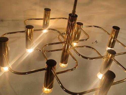 Sciolari for Boulanger,  hanglamp met 9 lampen , goud geel, Huis en Inrichting, Lampen | Plafondlampen, Gebruikt, Ophalen