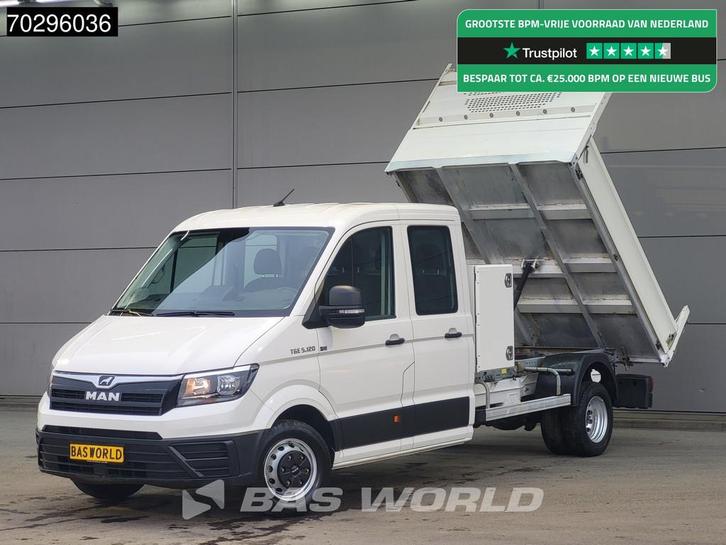 MAN TGE 5.120 Kipper met Kist Dubbel Cabine 3,5t Trekhaak Na, Auto's, Bestelwagens en Lichte vracht, Bedrijf, Te koop, Achteruitrijcamera