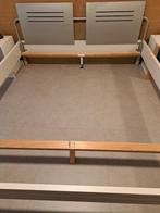 Bed 180 x 200 - inclusief 2 verstelbare lattenbodems, Gris, Enlèvement, Utilisé, 180 cm