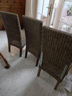 6 Rieten living stoelen, Huis en Inrichting, Ophalen, Riet of Rotan, Gebruikt, Bruin