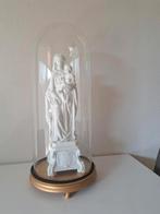 Wit Mariabeeld in biscuit (47cm) met  globe van 63cm hoog, Antiek en Kunst, Ophalen