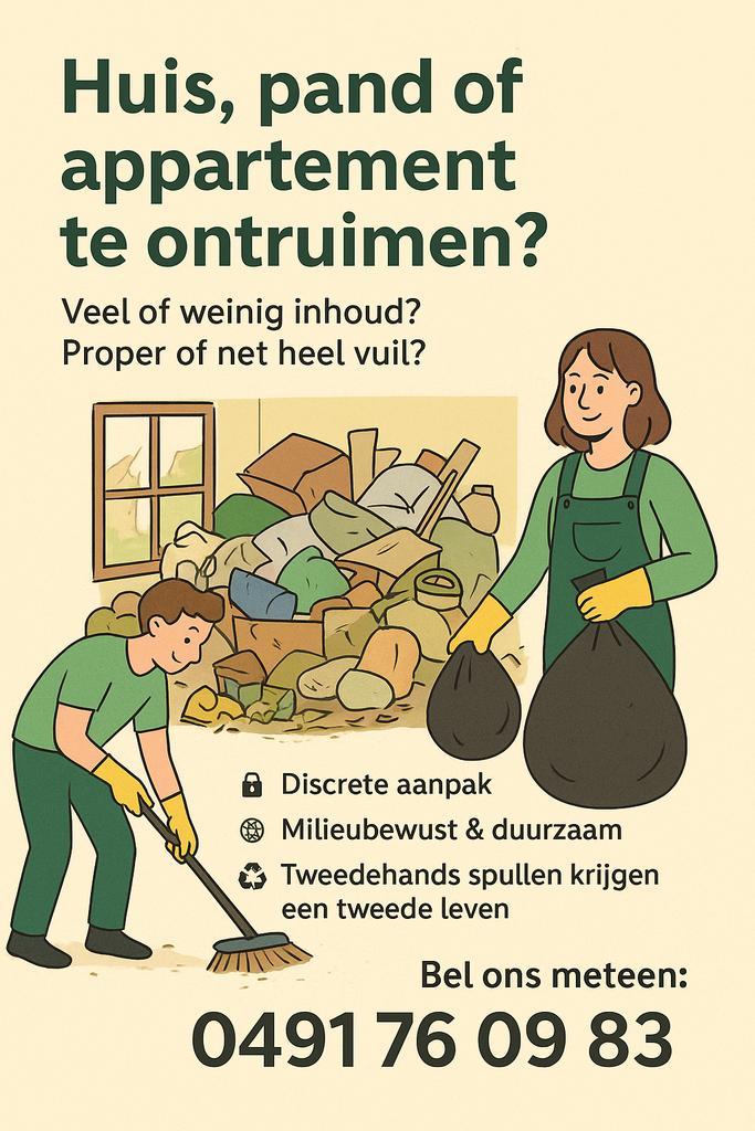 Ontruimen, hulp bij verhuis, inboedels, Diensten en Vakmensen, Verhuizers en Opslag