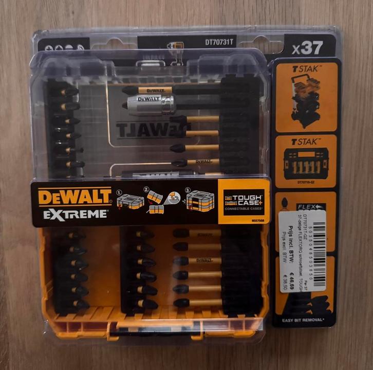 Dewalt Extreme 37-delig schroefbitset, nieuw!, Doe-het-zelf en Bouw, Gereedschapskisten, Nieuw, Gevuld, Ophalen