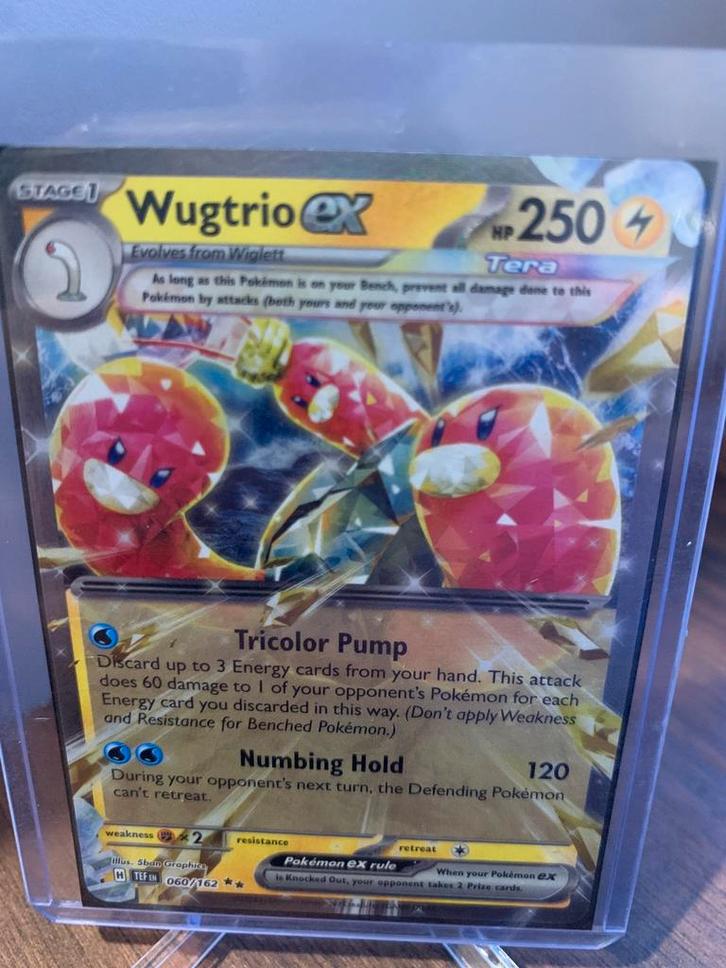Pokemon wugtrio ex temporal forces, Hobby en Vrije tijd, Verzamelkaartspellen | Pokémon, Zo goed als nieuw, Ophalen of Verzenden
