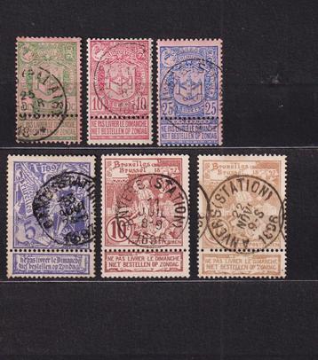 België 1894-1896 OBP 68-73 gestempeld beschikbaar voor biedingen