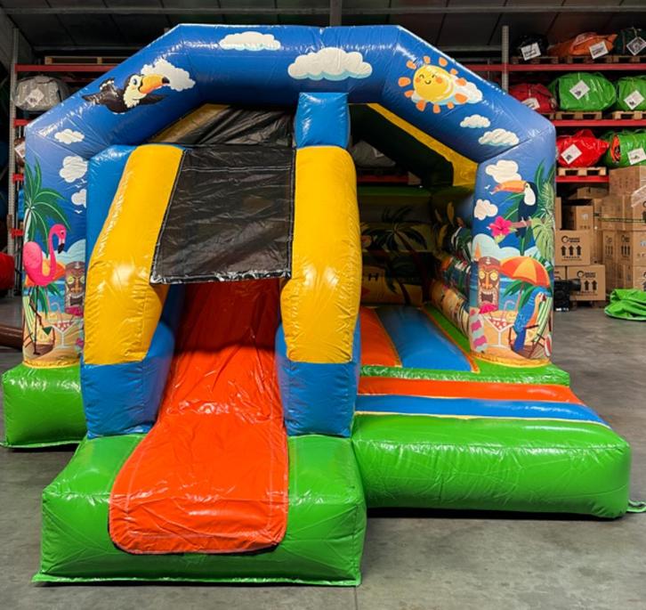 Verhuur Springkastelen  1650 Beersel, Hobby en Vrije tijd, Feestartikelen | Verhuur, Zo goed als nieuw, Ophalen