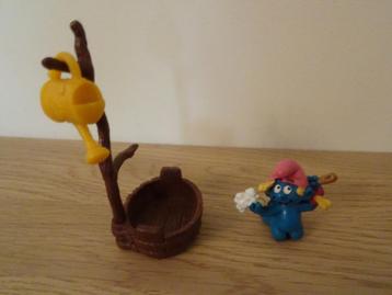 Figurine Schtroumpf - Le bain du  bébé Schtroumpf, Enlèvement ou Envoi, Comme neuf, Bébé Schtroumpf, Poupée, Figurine ou Peluche