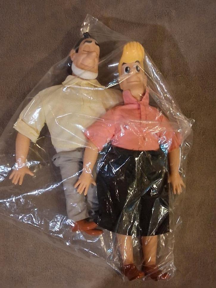 2 poppen Gaumel, 1993, tante sidonia en Jerom, Verzamelen, Stripfiguren, Zo goed als nieuw, Beeldje of Figuurtje, Suske en Wiske