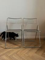 Set van 2 vintage Niels Gammelgaard klapstoelen – chroom, Huis en Inrichting, Stoelen, Ophalen, Gebruikt, Twee, Overige kleuren