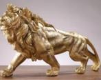 Prachtig groot beeld goudkleurige Leeuw (37cm), Ophalen of Verzenden, Nieuw