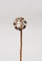 Dasspeld 18 kt goud roosdiamant., Handtassen en Accessoires, Antieke sieraden, Ophalen of Verzenden, Goud, Overige typen, Met edelsteen