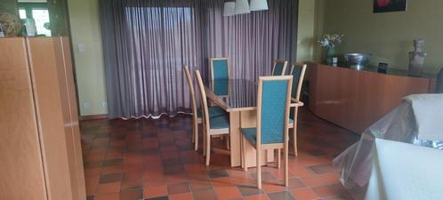 Mooie eetkamer met afgeschuinde  zijkanten., Huis en Inrichting, Complete eetkamers, Gebruikt, 4 tot 6 stoelen, Ophalen