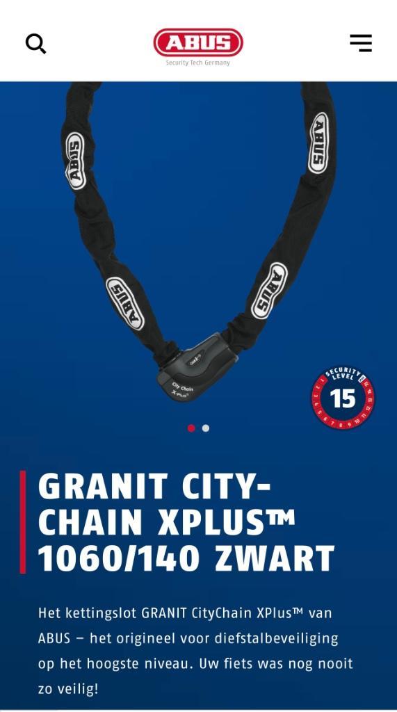 Abus Granite City Chain X Plus 140 cm (ART 3), Motoren, Accessoires | Sloten, Zo goed als nieuw, Ophalen