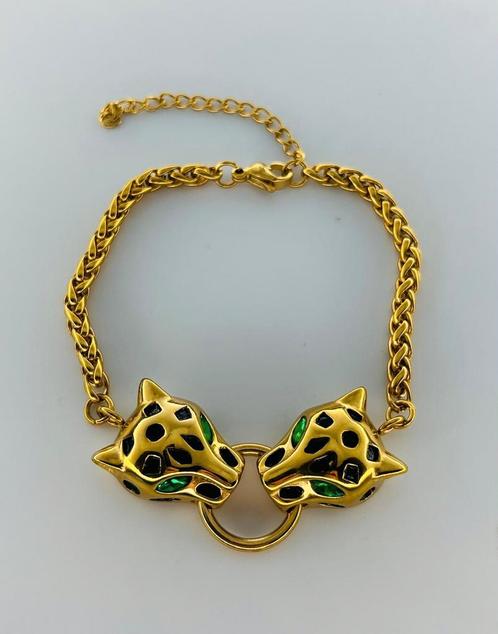 Jaguar dubbele armband, Handtassen en Accessoires, Armbanden, Nieuw, Staal, Ophalen of Verzenden