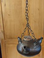Keramieken, bruine olielamp aan ketting, Antiek en Kunst, Antiek | Verlichting, Ophalen of Verzenden