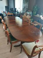Table en bois avec rallonge et 8 chaises, Maison & Meubles, Comme neuf, Enlèvement ou Envoi