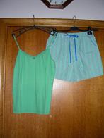 Groene pyjama spaghettibandjes en korte broek, Schiesser, 38, Kleding | Dames, Pyjama's, Schiesser, Ophalen of Verzenden, Zo goed als nieuw