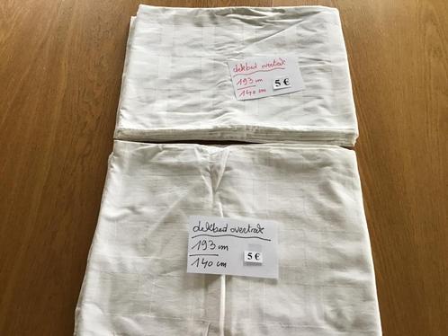 2 witte dekbed overtrekken van 193 cm op 140 cm en andere, Huis en Inrichting, Slaapkamer | Beddengoed, Ophalen of Verzenden