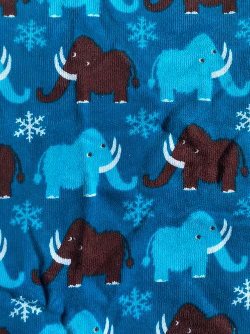 Leuke sweaterstof met print van mammoetjes - 60x85 cm, Hobby en Vrije tijd, Stoffen en Lappen, Nieuw, 30 tot 120 cm, 30 tot 200 cm