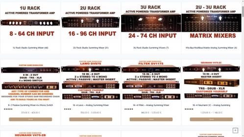Rackmount Legendary Neumann Transformer Summing Mixers – Any, Audio, Tv en Foto, Professionele apparaten, Nieuw, Audio, Verzenden