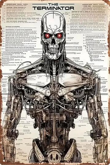 Metalen reclamebord Terminator - retro vintage mancave beschikbaar voor biedingen