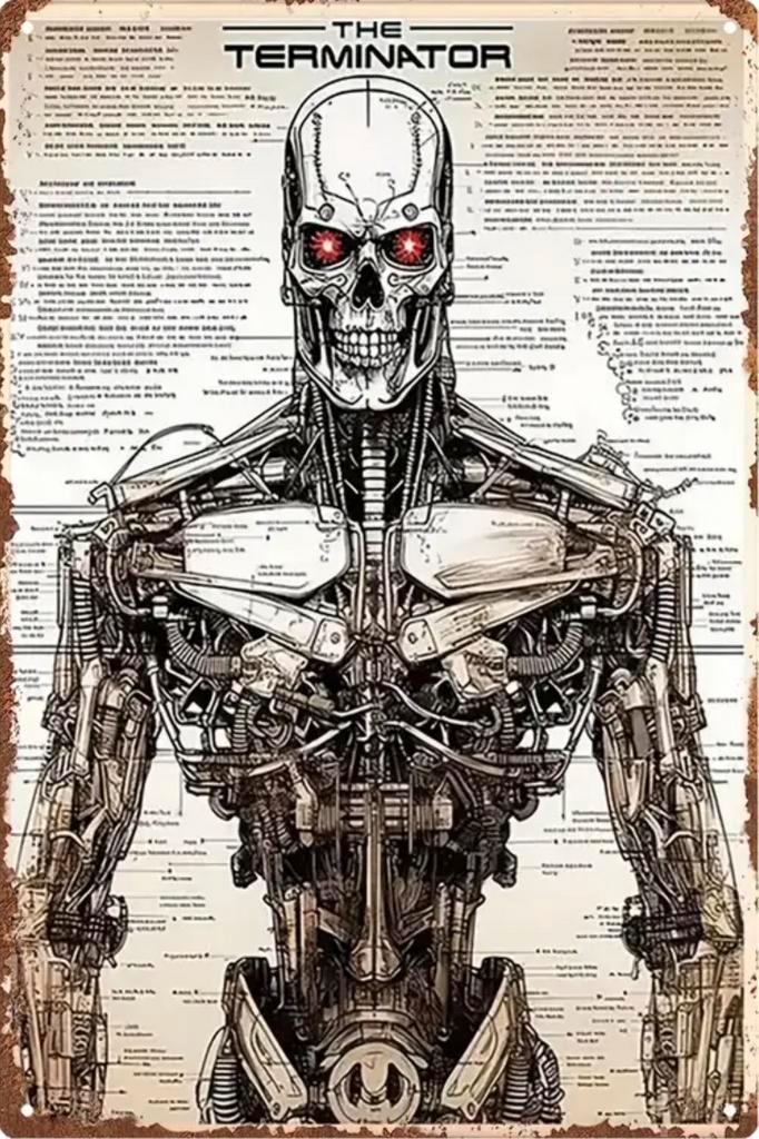 Metalen reclamebord Terminator - retro vintage mancave, Verzamelen, Merken en Reclamevoorwerpen, Zo goed als nieuw, Reclamebord