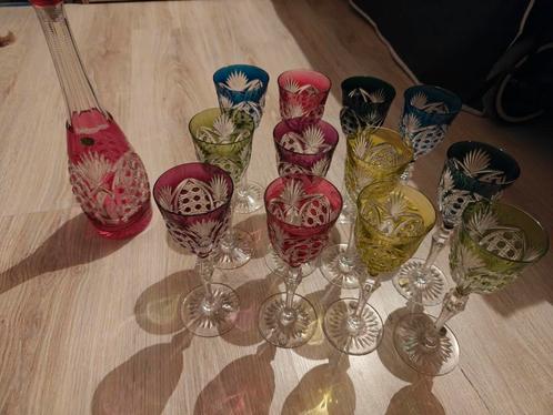 Val Saint Lambert kristal – karaf & glazen set, Antiek en Kunst, Antiek | Glaswerk en Kristal, Ophalen
