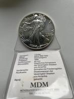 Mooie US Silver Eagle 1988 krasvrij en met certificaat, Ophalen of Verzenden, Zilver
