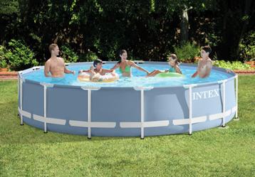 Intex Prism zwembad 460x122 met zandfilter, alle accessoires, 300 cm ou plus, Rond, Comme neuf, Enlèvement
