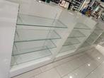 Midshops / gondola’s winkelinterieur wit glas TE KOOP, Zakelijke goederen, Ophalen