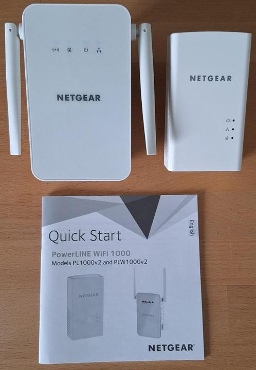 Netgear Powerline WiFi PLW1000v2 + PL1000v2, Informatique & Logiciels, Adaptateurs powerline, Comme neuf, Enlèvement ou Envoi