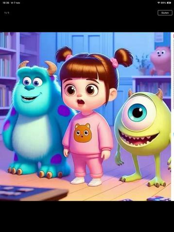 diamond painting:"MONSTER&CO",40x40 cm.,ronde steentjes,full beschikbaar voor biedingen