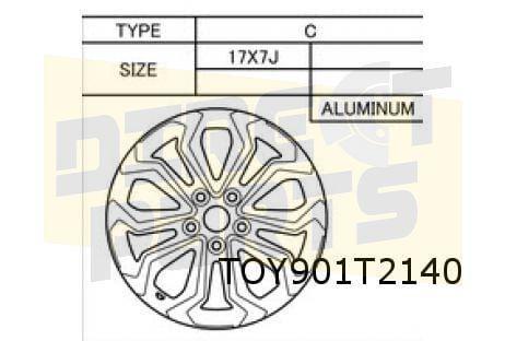 Toyota Yaris Cross velg alu. 7J x 17" type "First Edition" (, Auto-onderdelen, Banden en Velgen, Band(en), 17 inch, Personenwagen