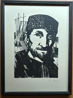 Marcel Cockx - litho “Griekse  visser”, Antiek en Kunst, Ophalen of Verzenden