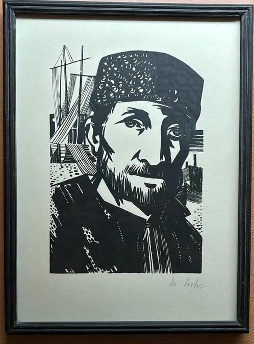 Marcel Cockx - lithographie « Pêcheur grec », Antiquités & Art, Art | Lithographies & Sérigraphies, Enlèvement ou Envoi