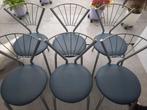 Keuken stoelen 6 stuks, Huis en Inrichting, Ophalen, Gebruikt, Blauw, Metaal
