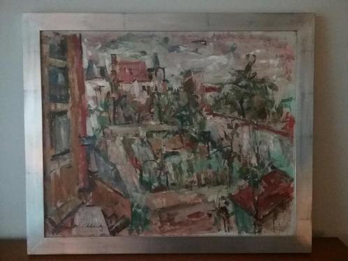 Albert Ernest  Zicht op tuin, Antiek en Kunst, Kunst | Schilderijen | Abstract, Ophalen of Verzenden