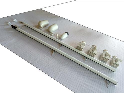 Lumiance 2-fase rails en spots, Huis en Inrichting, Lampen | Spots, Gebruikt, Plafondspot of Wandspot, Metaal of Aluminium, Halogeen